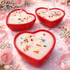 Valentines Heart Candles(Wedding Cake Scented)